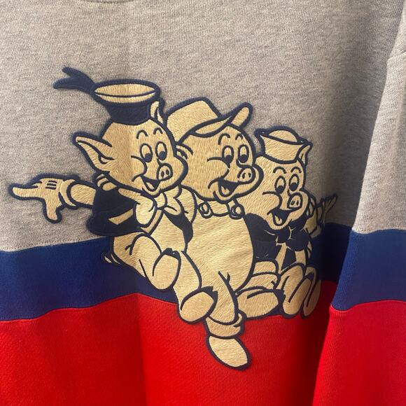 Gucci x Disney Three Pigs Color Block Sweatshirt Size Medium - Picture 3 of 7